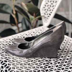 Grey Faux Snake Wedges